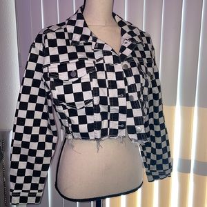 Checkered Crop Jacket